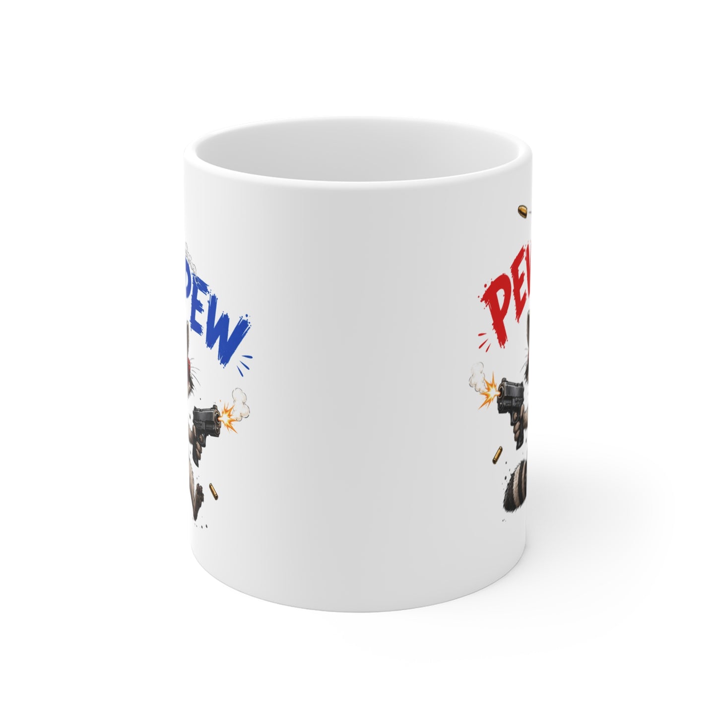 Tasse Pew Pew – Mug Raton Laveur Humour Geek Drôle – Cadeau Homme Femme 325 ml