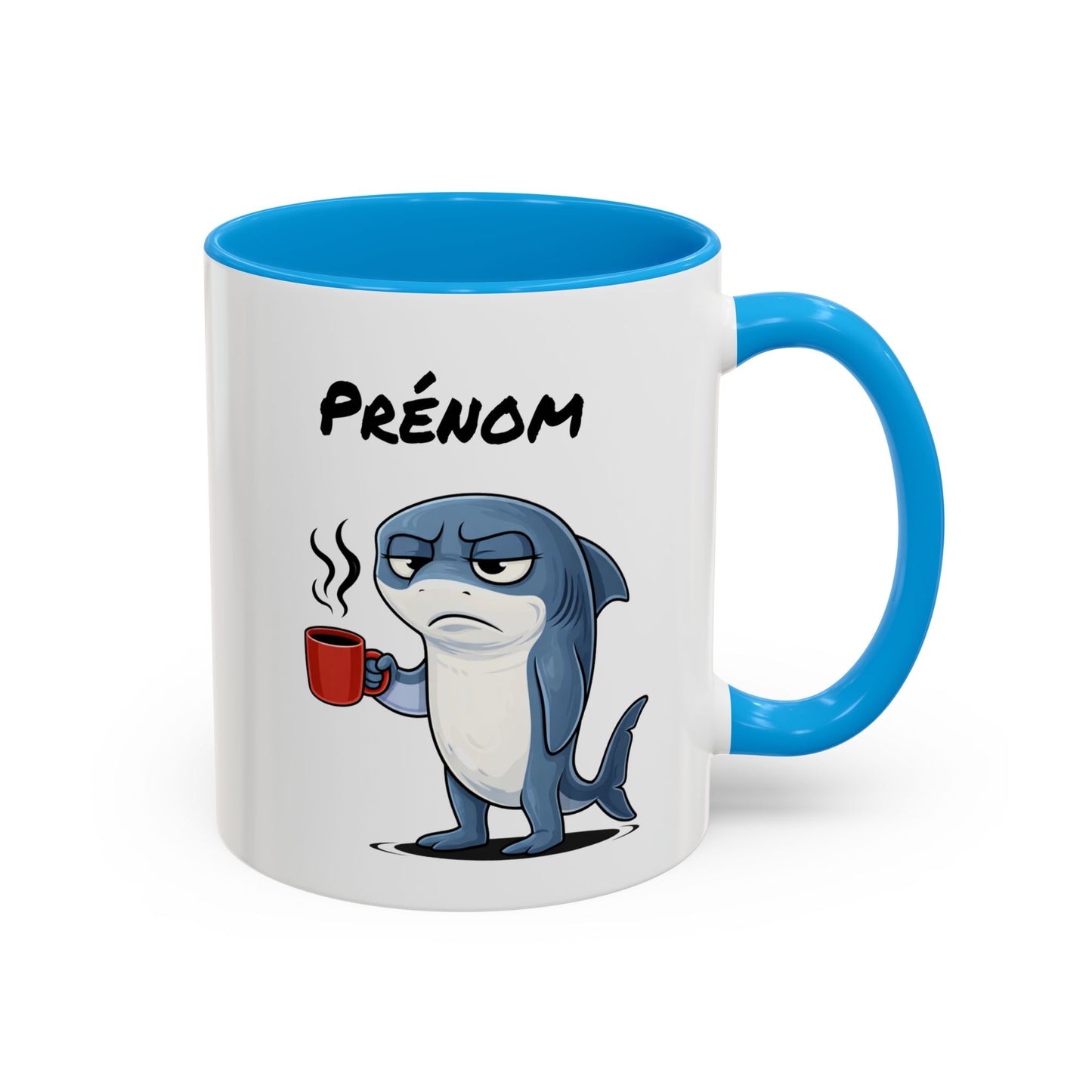 Mug Requin Fatigué Personnalisable 325ml – Tasse Café Humour Animal Drôle Mignon Réveil Difficile