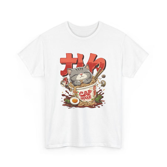 T-shirt Unisexe Chat Japonais Kawaii dans Bol de Nouilles – Tee-shirt Design Ramen, Manga & Culture Nippone