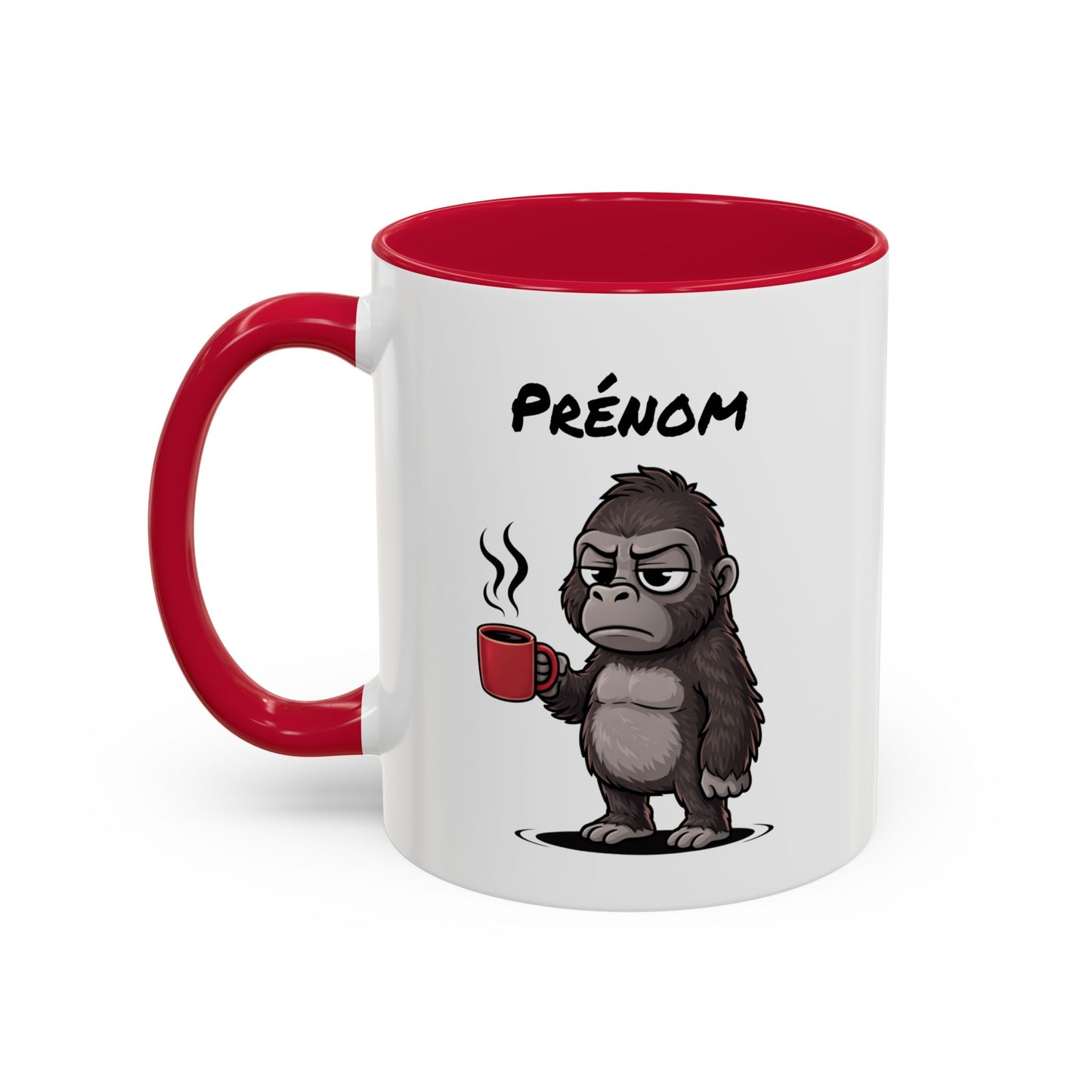 Mug Gorille Fatigué Personnalisable 325ml – Tasse Café Drôle Animal Humour Travail Bureau Réveil Difficile