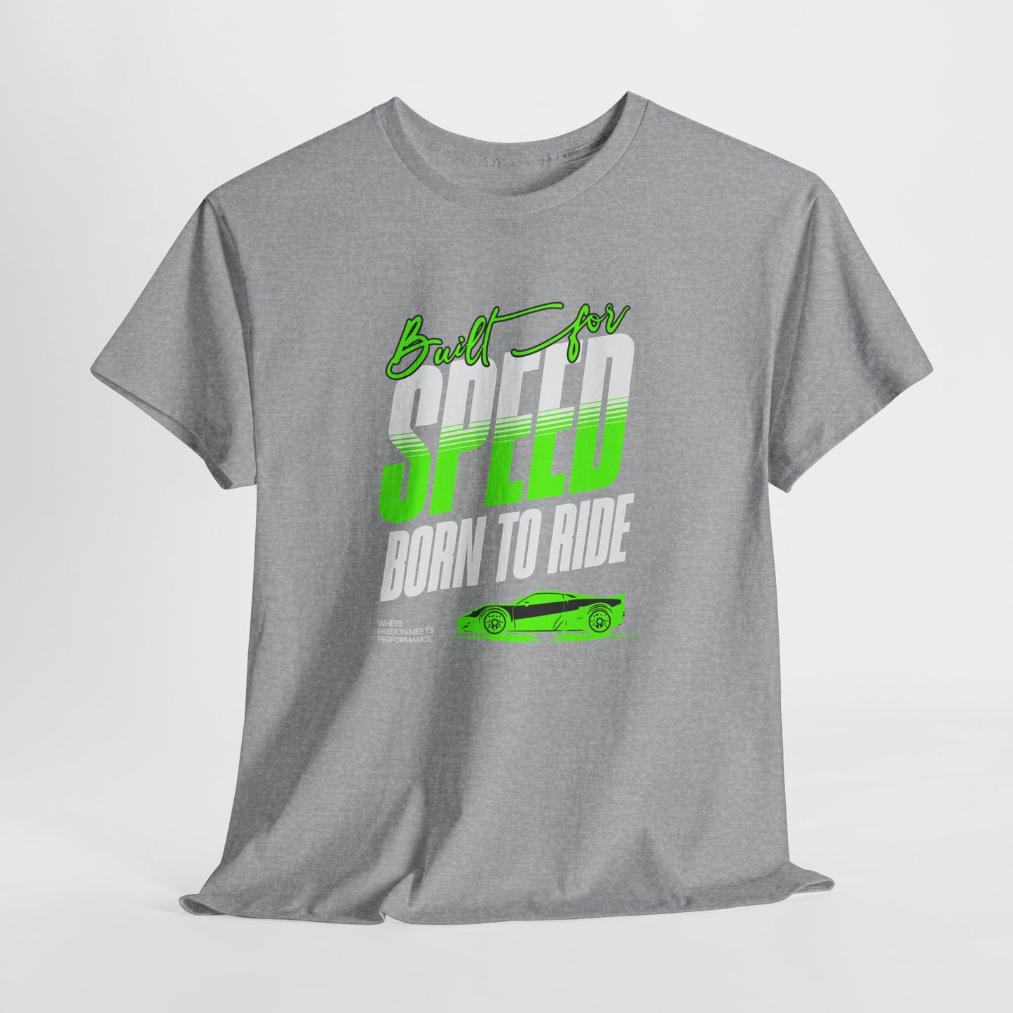 T-Shirt Voiture Racing Homme Femme – Tee Shirt Speed Born To Ride – Cadeau Passion Auto Noir Gris