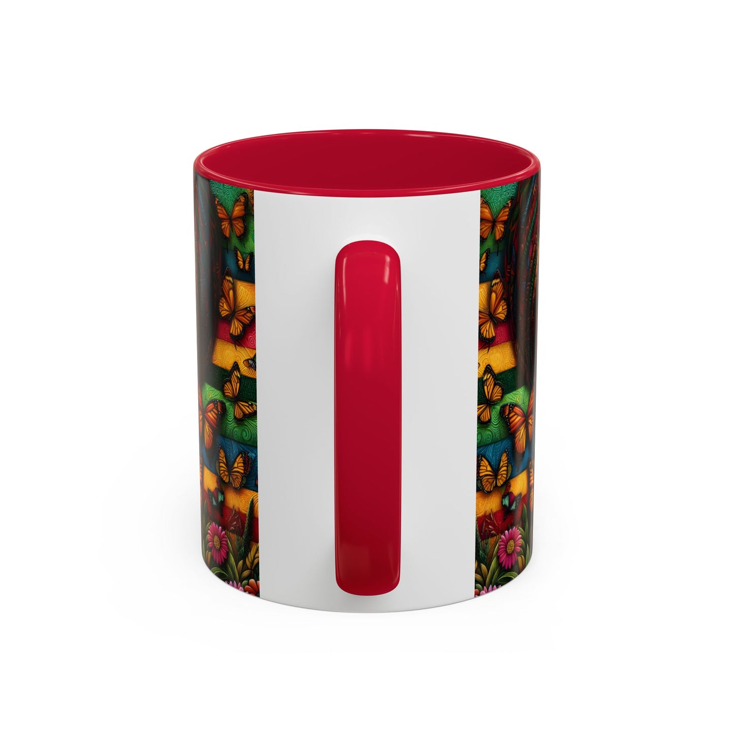 Mug Femme Afro Art Coloré – Tasse Portrait Afro avec Papillons et Motifs Tropicaux – Design Bohème 325ml