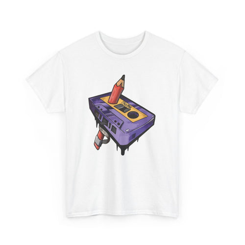 Tee-shirt Unisexe Cassette Crayon Rétro  T-shirt Graphique Vintage Années 90 Cadeau Nostalgique Musique S à 3XL