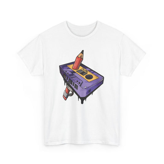 Tee-shirt Unisexe Cassette Crayon Rétro  T-shirt Graphique Vintage Années 90 Cadeau Nostalgique Musique S à 3XL