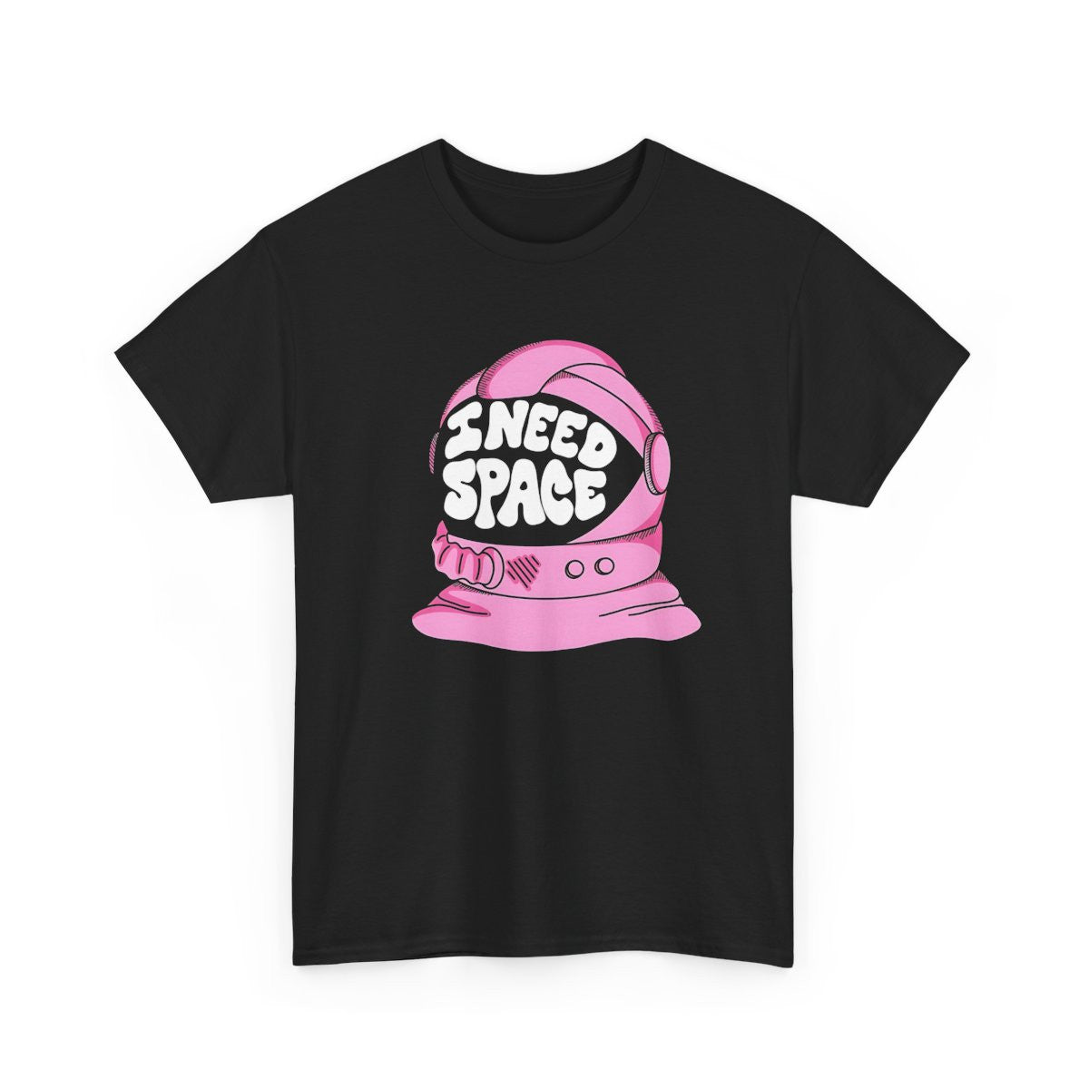 Tee-shirt Unisexe I Need Space Casque Spatial – T-shirt Noir Humour Galaxie – Graphique Rétro Science Fiction S à 3XL
