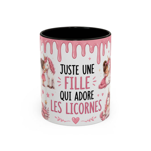 Tasse Juste Une Fille Qui Adore Les Licornes – Mug Licorne Kawaii et Univers Féérique – Céramique 325ml