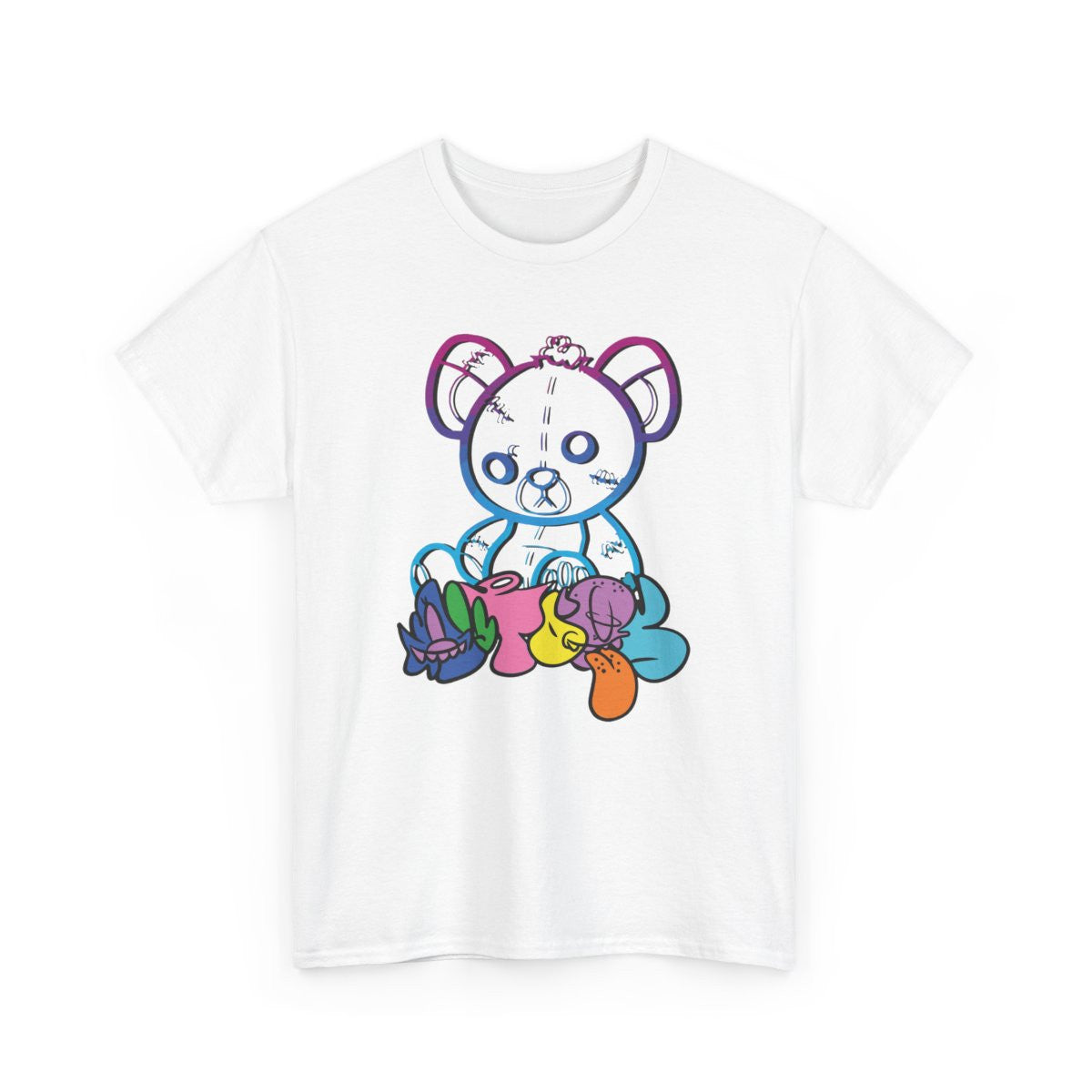 Tee-shirt Unisexe Ours Street Art Coloré – T-shirt Graphique Urbain Abstrait – Style Contemporain S à 3XL