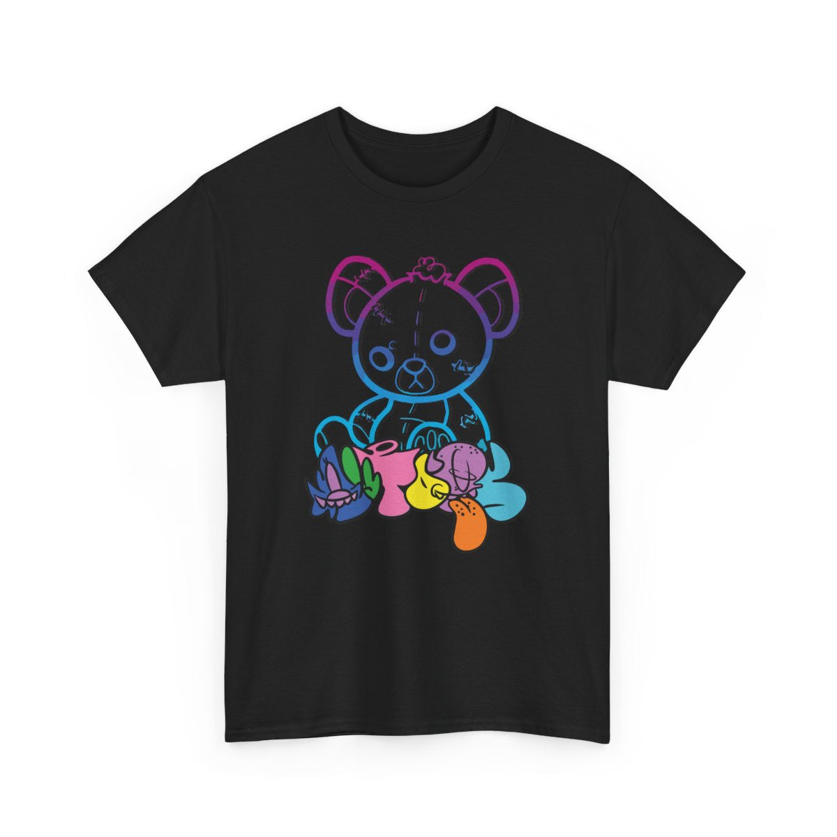 Tee-shirt Unisexe Ours Street Art Coloré – T-shirt Graphique Urbain Abstrait – Style Contemporain S à 3XL