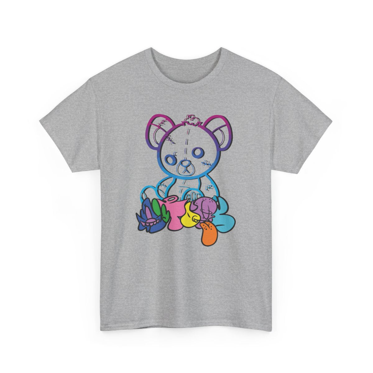 Tee-shirt Unisexe Ours Street Art Coloré – T-shirt Graphique Urbain Abstrait – Style Contemporain S à 3XL