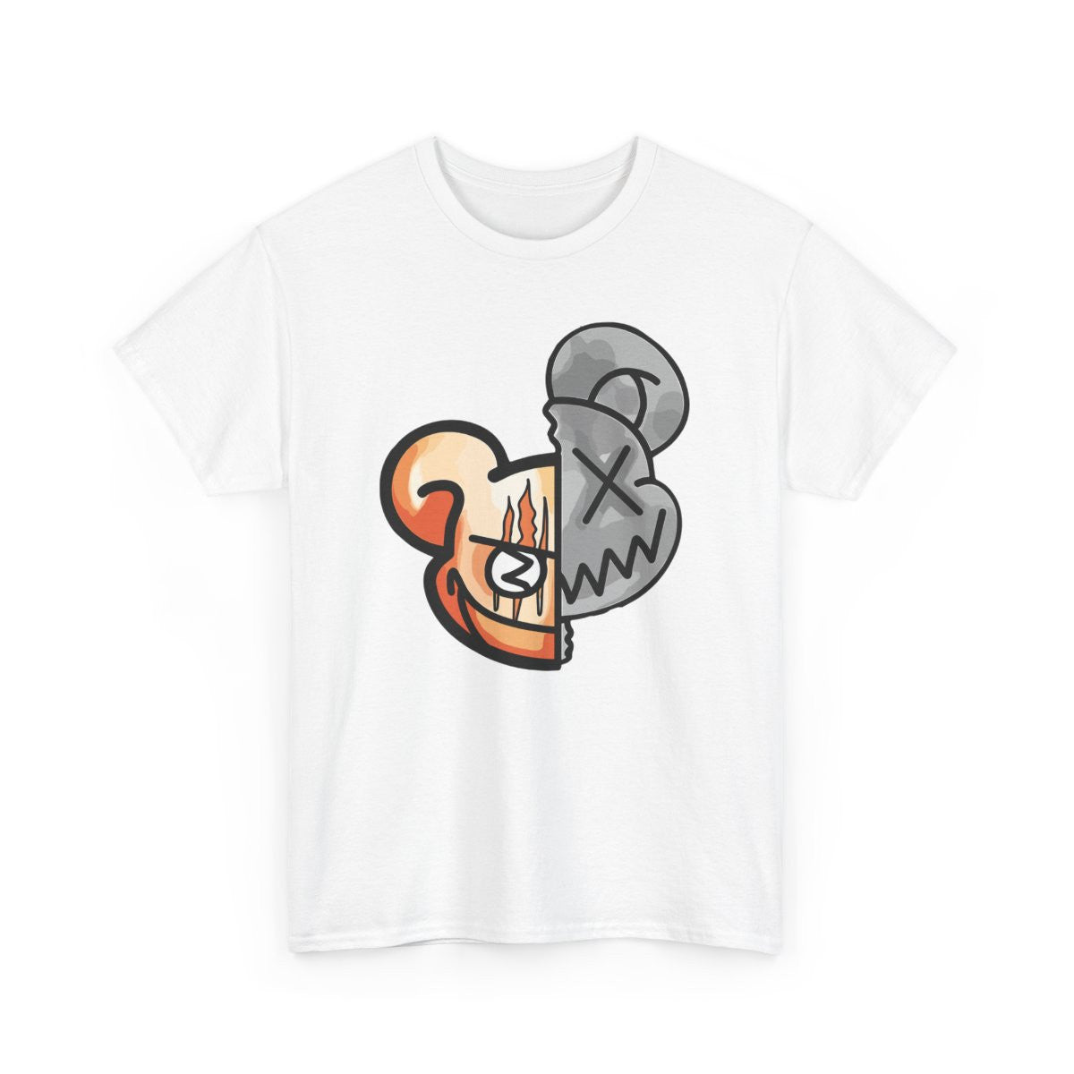 Tee-shirt Unisexe Ours Graphique Mi-Lumineux Mi-Sombre  T-shirt Street Art Expression Visuelle S à 3XL