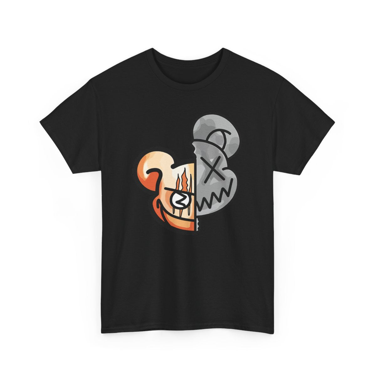 Tee-shirt Unisexe Ours Graphique Mi-Lumineux Mi-Sombre  T-shirt Street Art Expression Visuelle S à 3XL
