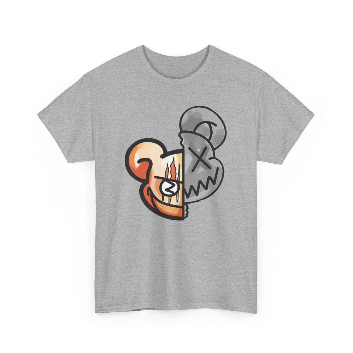 Tee-shirt Unisexe Ours Graphique Mi-Lumineux Mi-Sombre  T-shirt Street Art Expression Visuelle S à 3XL