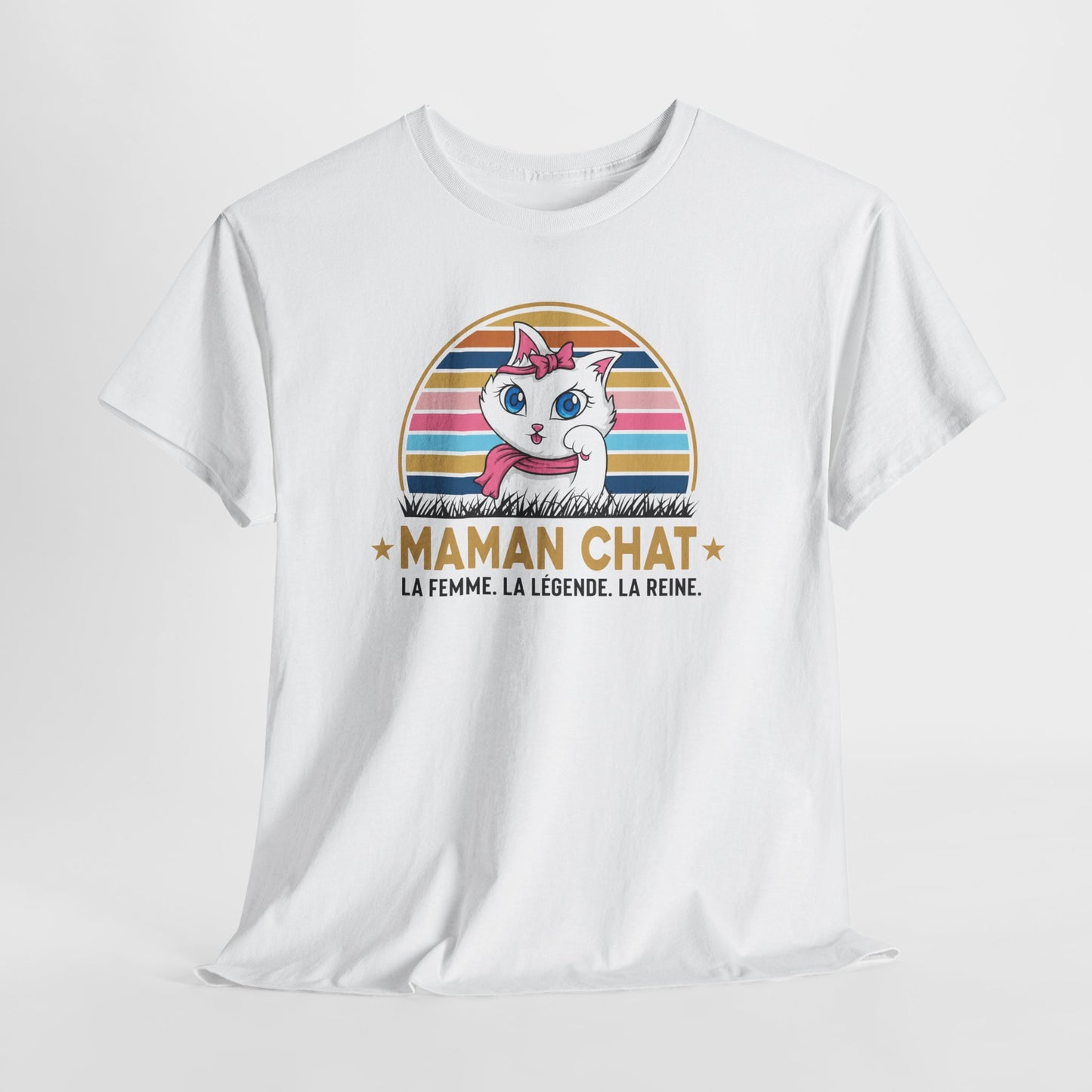 Tee Shirt Maman Chat Femme – Amoureuse des Chats et Félins – Idée Cadeau Maman Passionnée de Chats Humour
