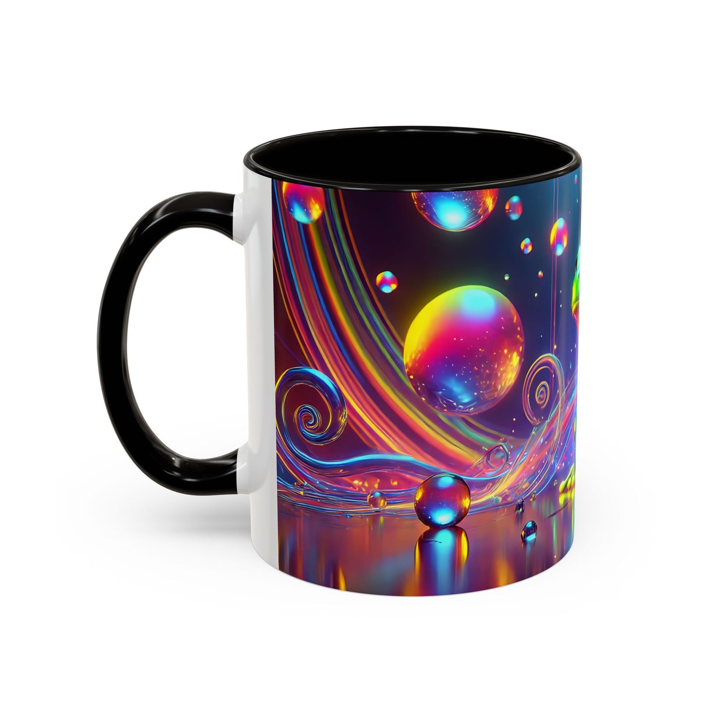 Mug Grenouille Psychédélique Colorée – Tasse Art Néon Fantaisie avec Effet Rainbow et Univers Abstrait – Cadeau Original 325ml