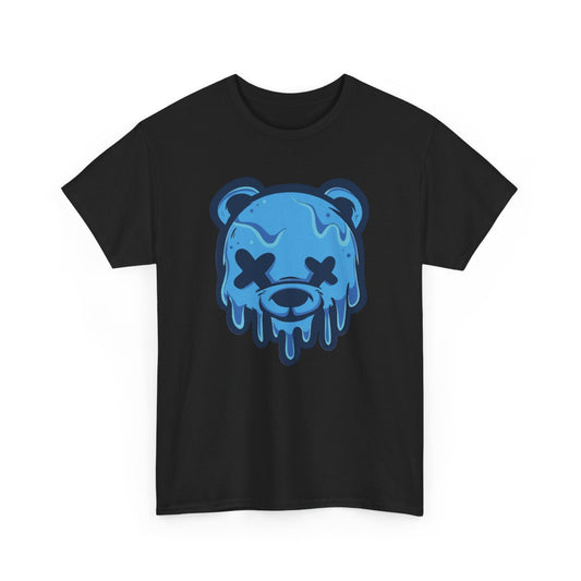 Tee-shirt Graphique Ours Fondu Bleu – Style Cartoon Drip – Unisexe Adulte S à 3XL