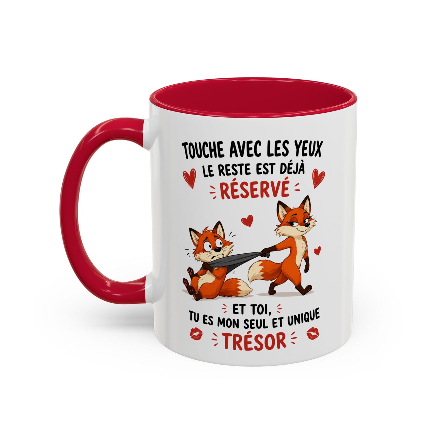 Tasse Renard Couple Humour – Mug Animaux Amoureux Drôle – Cadeau Couple Original 325ml