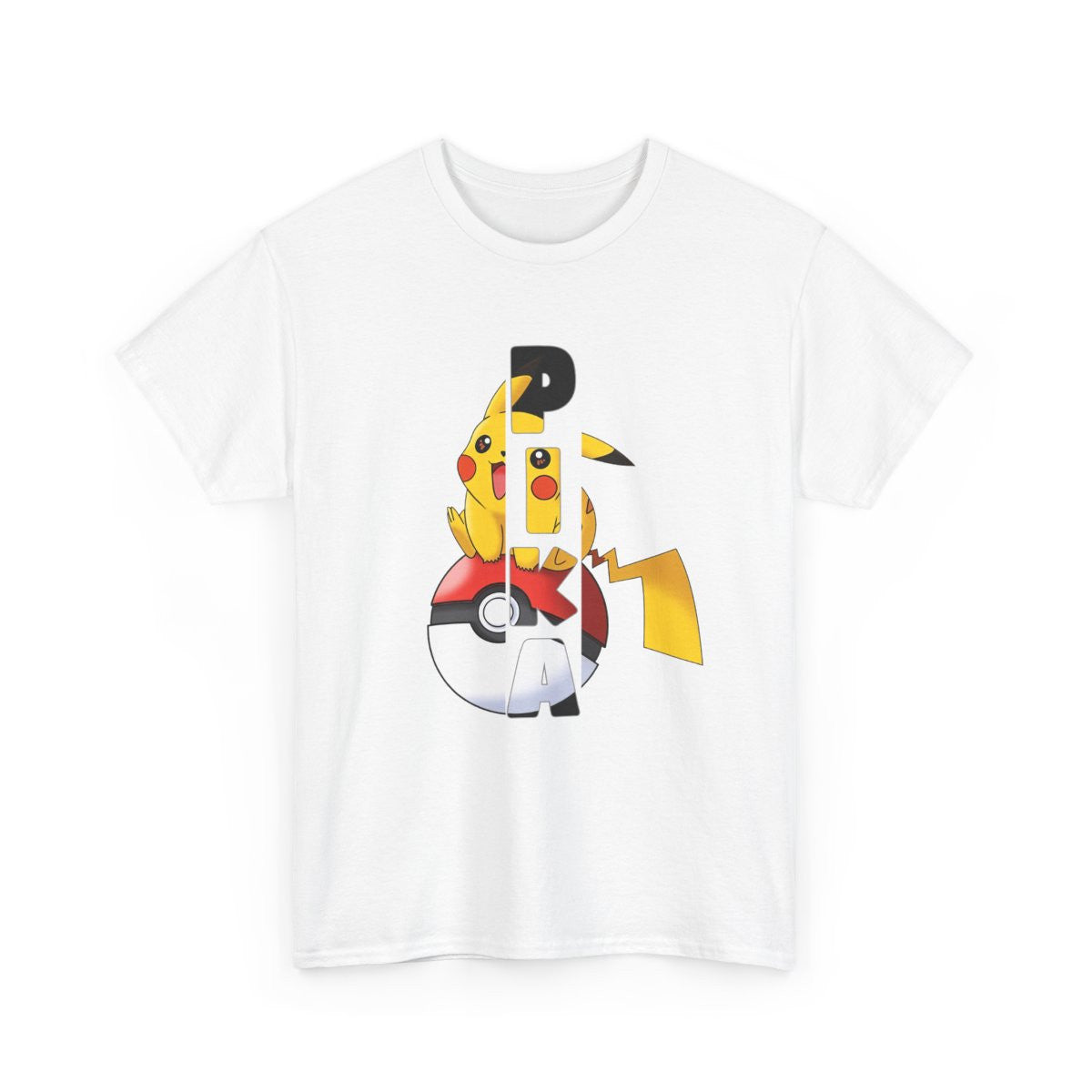 T-shirt Pikachu Pika Pokéball | Design Fan Art Pokémon | Tee-shirt Graphique Geek Otaku Gamer Unisexe