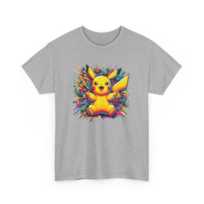 T-shirt Style Graffiti Pop Art Créature Jaune Électrique – Tee-shirt Geek Manga Unisexe Blanc, Noir, Gris