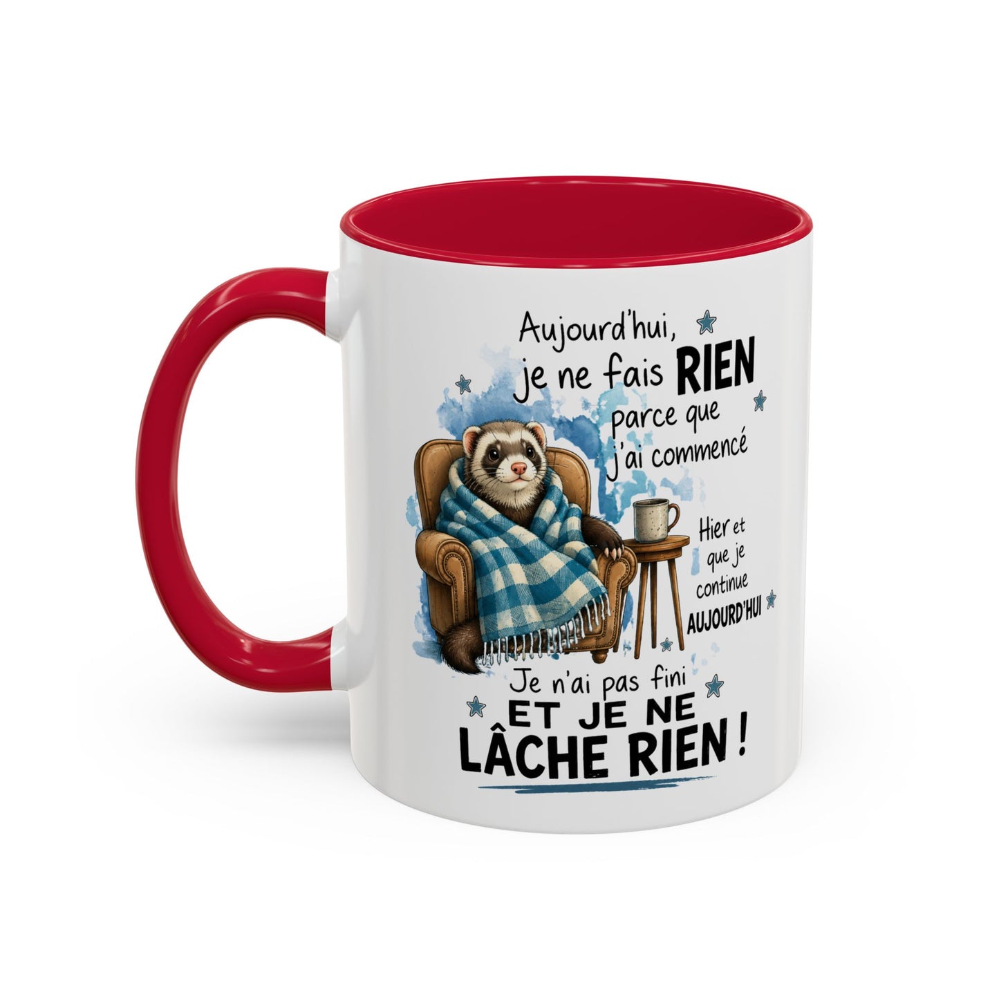 Tasse Furet Homme et Femme – Mug Humour Fatigue Paresse Repos – Cadeau Original Amusant pour Collègue Ami 325 ml