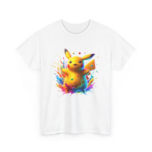 T-shirt Créature Jaune Style Splash Colorée – Tee-shirt Geek & Manga Ultra Pop – Unisexe – Blanc, Gris, Noir