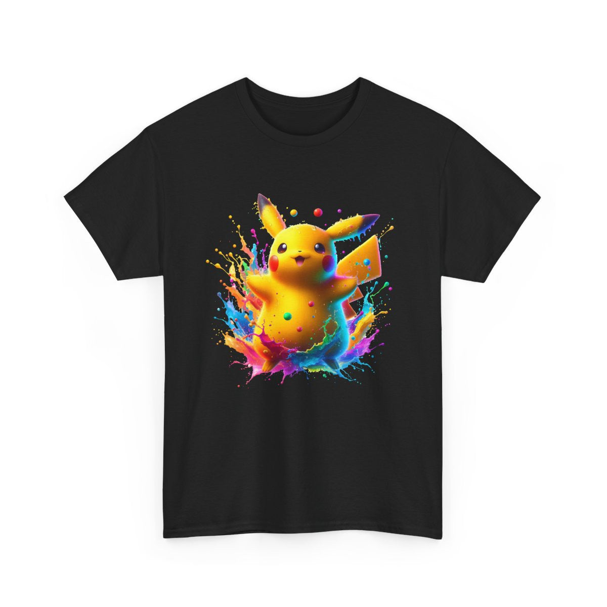 T-shirt Créature Jaune Style Splash Colorée – Tee-shirt Geek & Manga Ultra Pop – Unisexe – Blanc, Gris, Noir