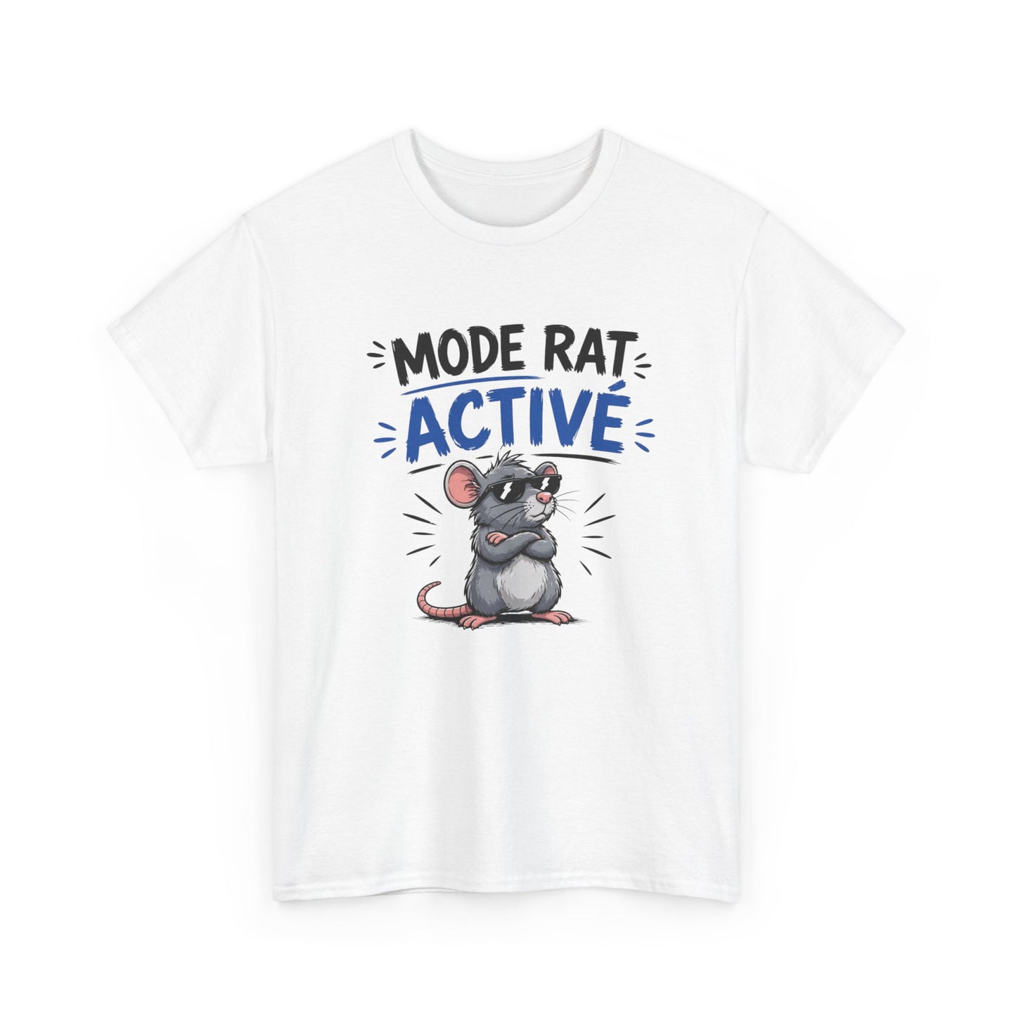 T-Shirt Humour Mode Rat Activé – Tee Shirt Drôle Animal Cool Lunettes – Cadeau Original Homme Femme