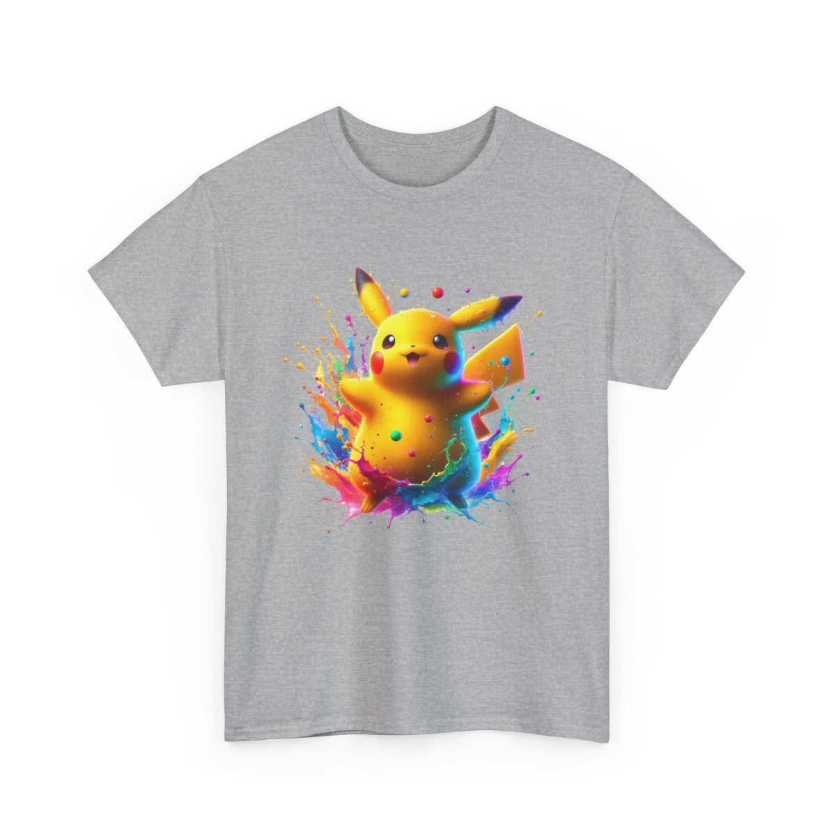 T-shirt Créature Jaune Style Splash Colorée – Tee-shirt Geek & Manga Ultra Pop – Unisexe – Blanc, Gris, Noir