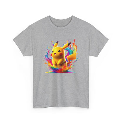 T-shirt Graphique Créature Jaune Style Manga  Explosion Couleurs Splash  Unisexe Kawaii Geek