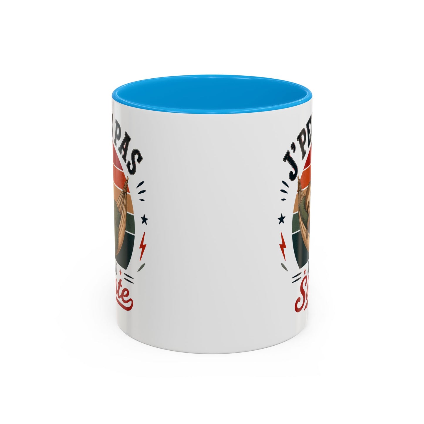 Tasse J’Peux Pas J’Ai Sieste – Mug Humour Paresseux Relaxation Vintage – Cadeau Détente Homme Femme 325ml