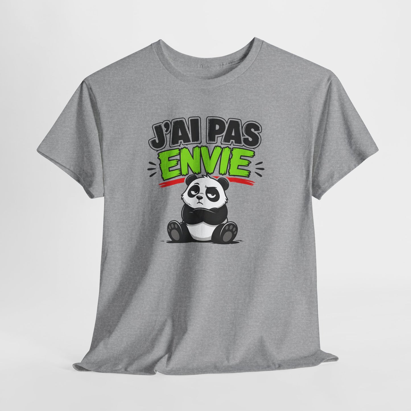 T-Shirt Humour Panda J’ai Pas Envie – Tee Shirt Drôle Adulte Flemme Mauvaise Humeur Citation Fun Cadeau Collègue Homme Femme