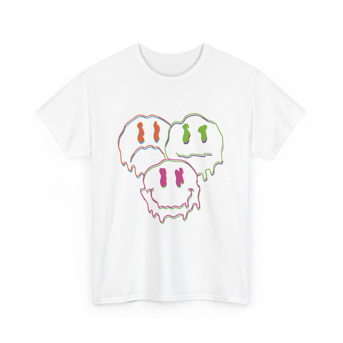 Tee Shirt Smiley Fondant Coloré  T-shirt Graphique Unisexe S-3XL  Mode Streetwear Fun et Original