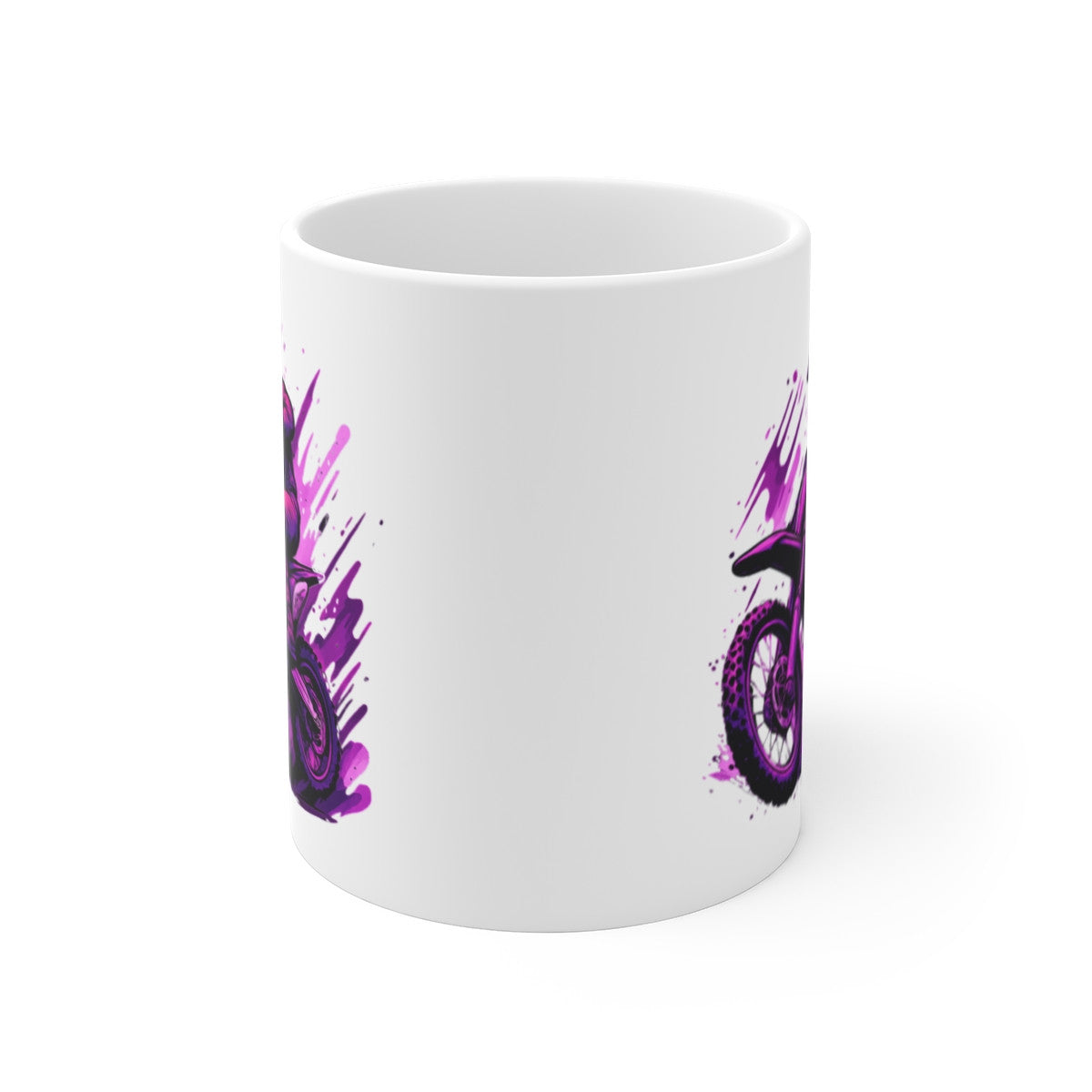 Tasse Motocross Rider Violet  Mug Pilote Moto Cross Freestyle  Cadeau Sport Extrême Céramique 325ml