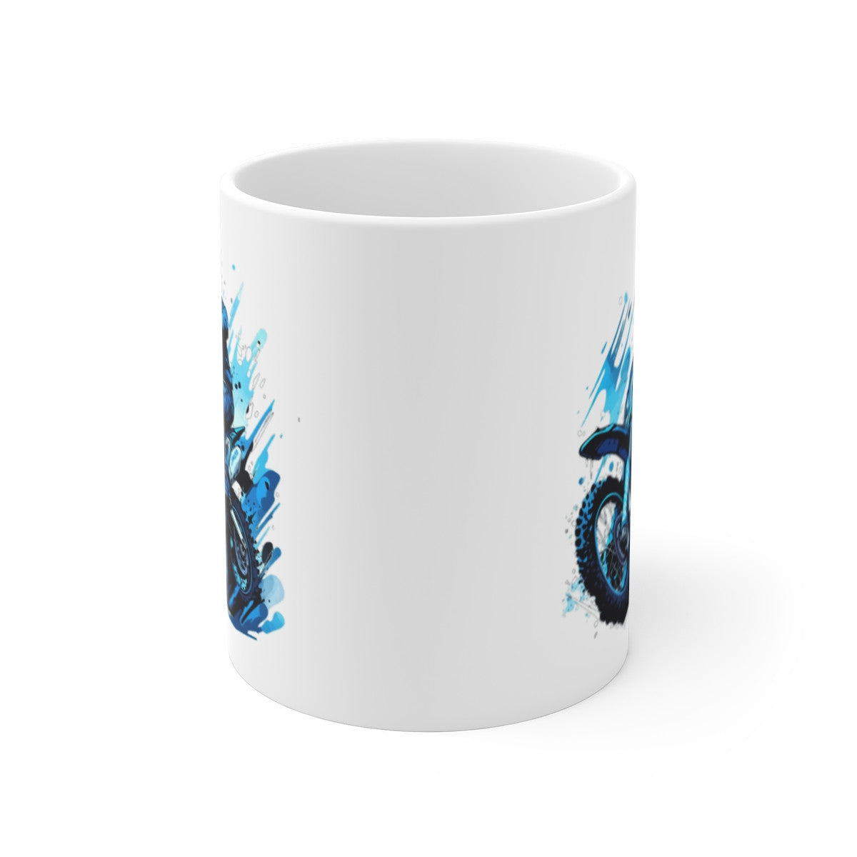 Tasse Motocross Bleue  Mug Pilote Moto Cross Freestyle  Cadeau Sport Extrême Céramique 325ml