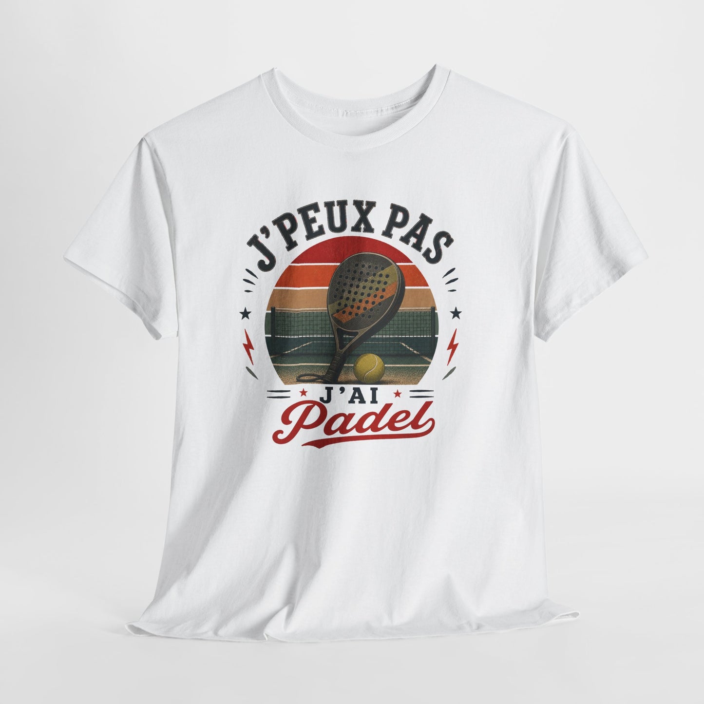T-Shirt J’Peux Pas J’Ai Padel – Tee Shirt Humour Joueur Padel Vintage – Cadeau Sport Homme Femme