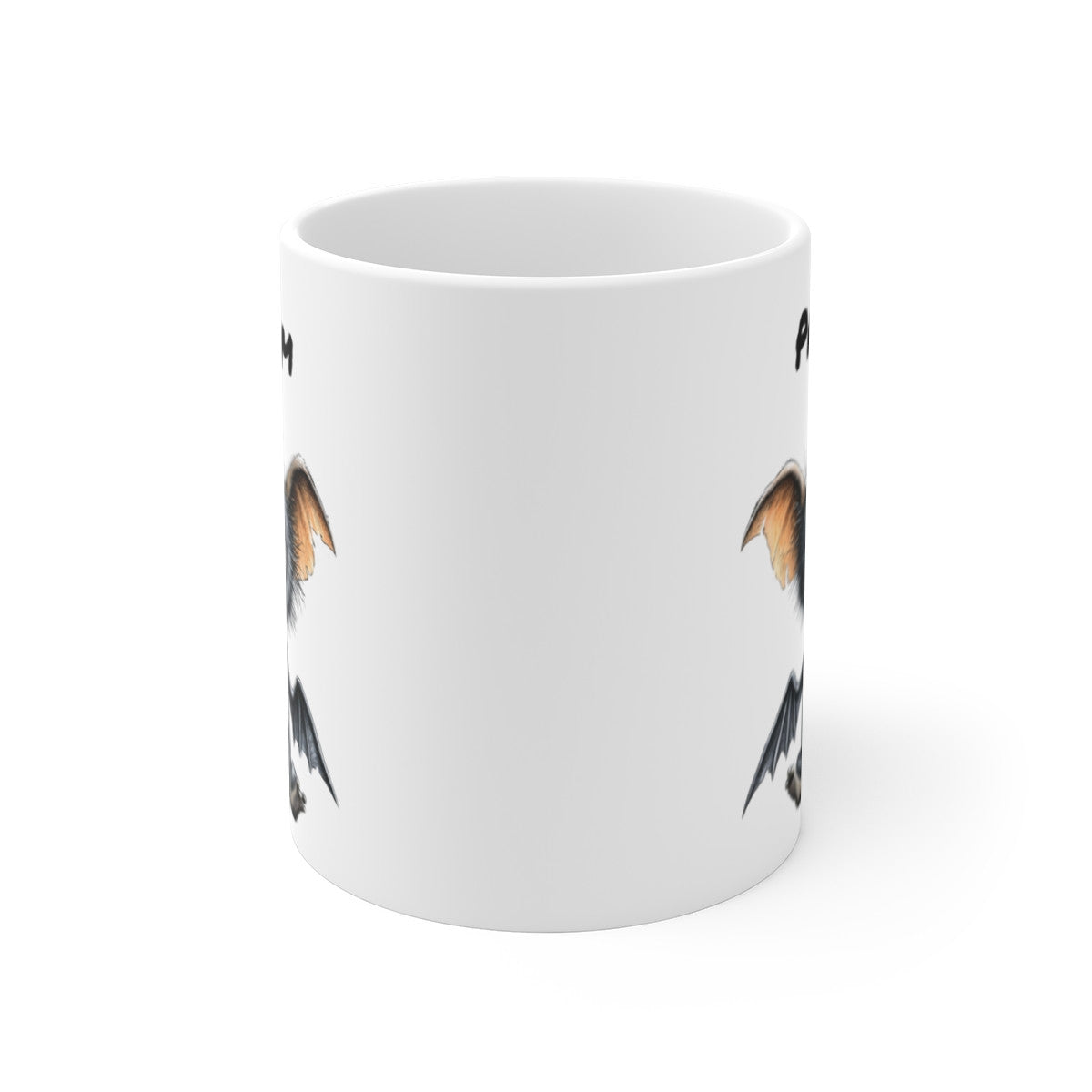 Tasse Personnalisable Chauve-Souris Fatiguée – Mug Créature Kawaii avec Café et Prénom – Cadeau Mignon Céramique 325ml