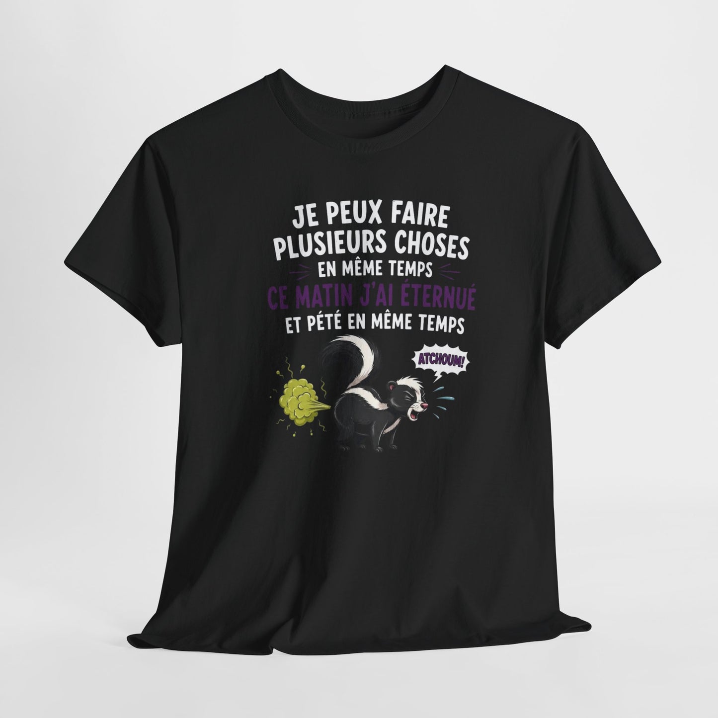 Tee-Shirt Homme et Femme Humour – Putois Drôle Multitâche – Cadeau Original Amusant pour Amoureux des Animaux