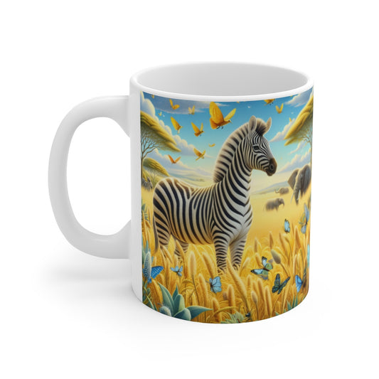 Tasse Zèbre & Éléphant Savane – Mug Safari Panoramique – Cadeau Nature Africaine Céramique 325ml