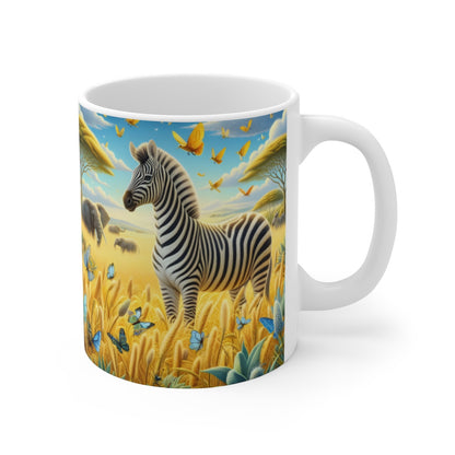 Tasse Zèbre & Éléphant Savane – Mug Safari Panoramique – Cadeau Nature Africaine Céramique 325ml