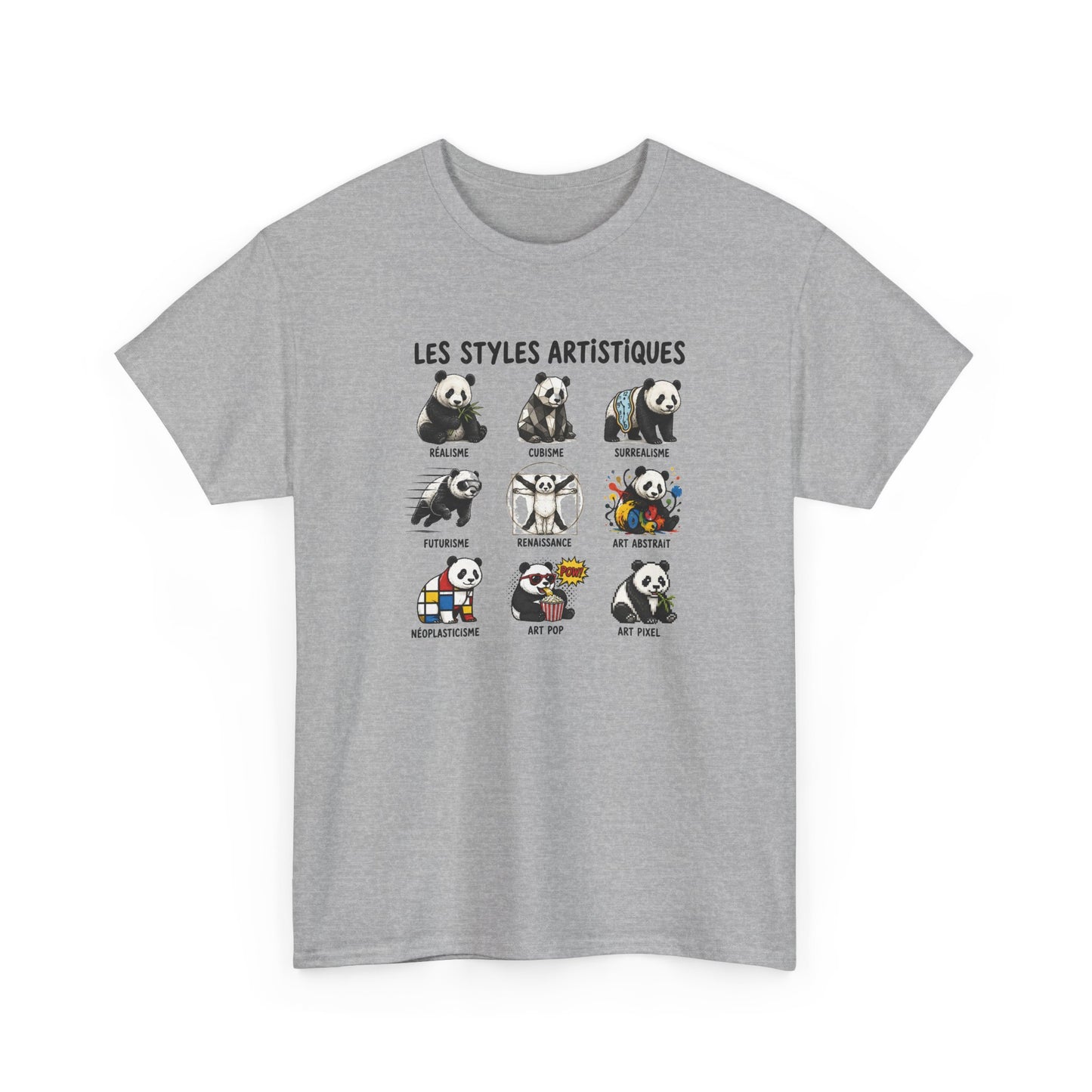 Tee Shirt Homme et Femme Panda Art Peinture Styles Artistiques Humour Créatif Dessin Original Cadeau Artiste