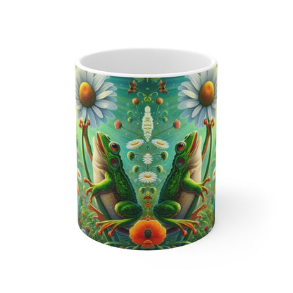 Tasse Grenouille Printanière Fleur – Mug Panoramique Nature – Cadeau Coloré Animaux Céramique 325ml