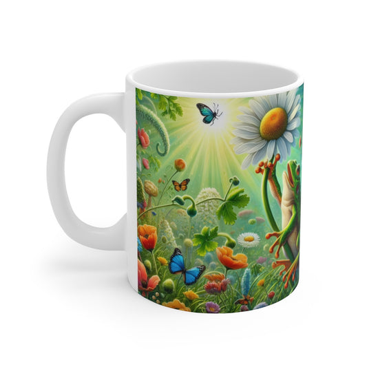 Tasse Grenouille Printanière Fleur – Mug Panoramique Nature – Cadeau Coloré Animaux Céramique 325ml