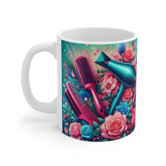 Tasse Coiffeuse Professionnelle – Mug Panoramique Beauté – Cadeau Salon Hair Stylist Céramique 325ml