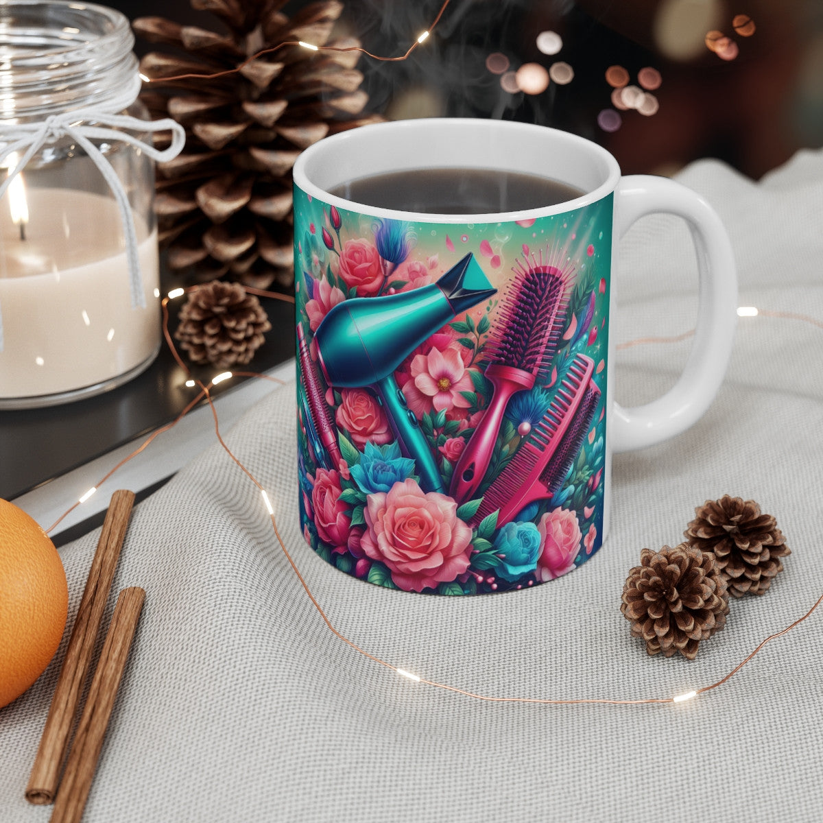 Tasse Coiffeuse Professionnelle – Mug Panoramique Beauté – Cadeau Salon Hair Stylist Céramique 325ml