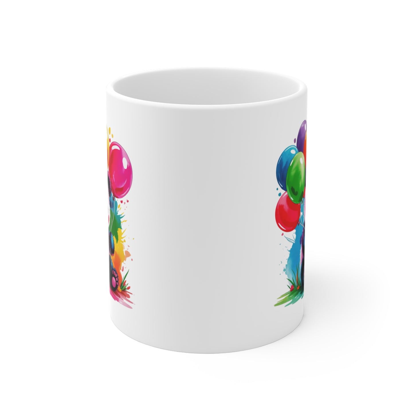 Mug Panda Kawaii avec Ballons Arc-en-Ciel – Tasse Animal Mignon et Colorée – Design Joyeux et Fantaisie – Cadeau Original Panda Lovers – Céramique 325ml