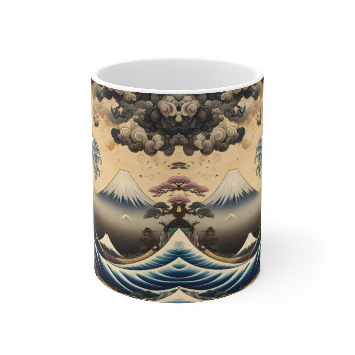 Tasse Vague Japonaise & Fuji – Mug Panoramique Estampe Zen – Cadeau Art Asiatique Céramique 325ml