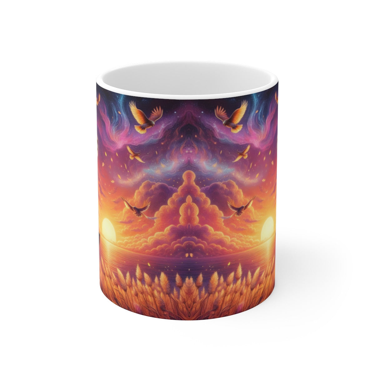 Tasse Lion Céleste & Soleil – Mug Panoramique Puissant & Spirituel – Cadeau Animal Totem Céramique 325ml