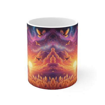 Tasse Lion Céleste & Soleil – Mug Panoramique Puissant & Spirituel – Cadeau Animal Totem Céramique 325ml