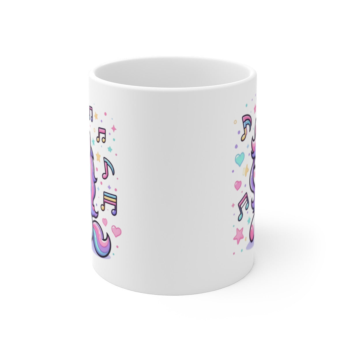 Mug Licorne Arc-en-Ciel Kawaii – Design Mignon et Musical – Illustration Colorée Féérique
