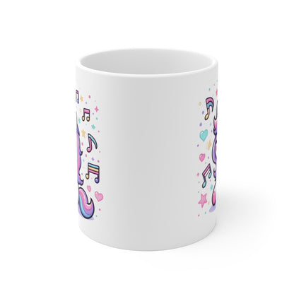 Mug Licorne Arc-en-Ciel Kawaii – Design Mignon et Musical – Illustration Colorée Féérique