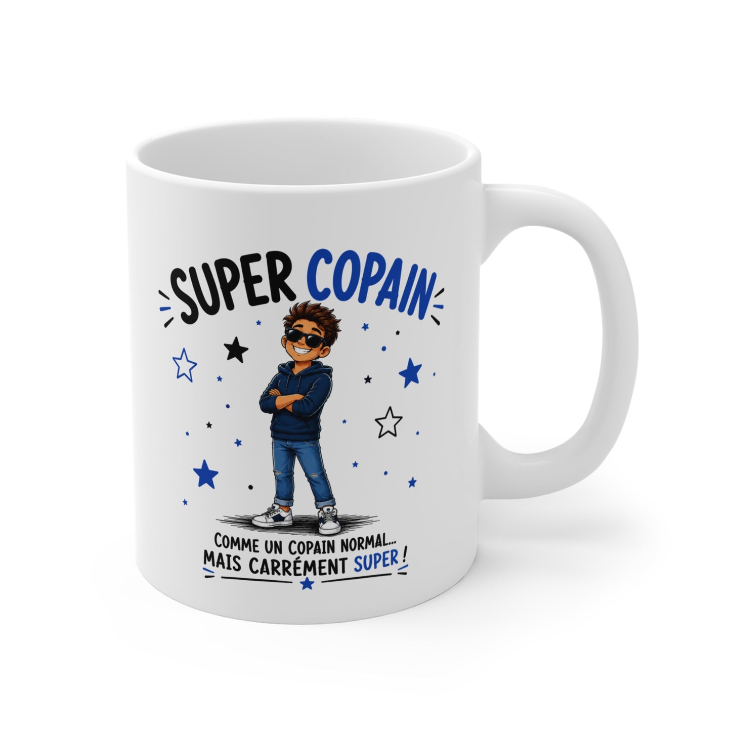 Mug Super Copain – Tasse Humoristique pour Ami – Idée Cadeau Originale pour un Super Copain – Anniversaire Noël Amitié